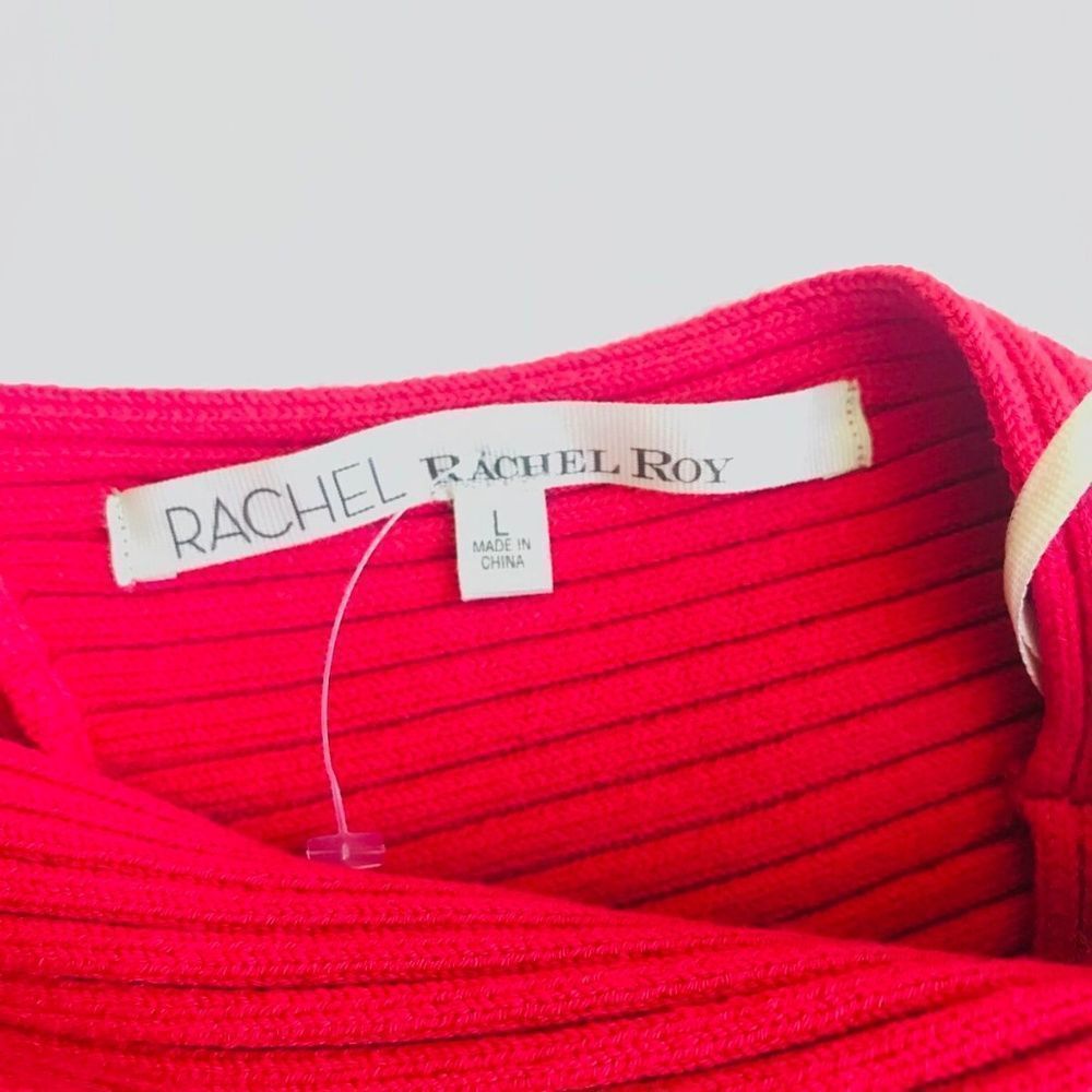 Rachel Rachel Roy Red Ribbed Crop Sleeveless Top Large - Picture 8 of 9
